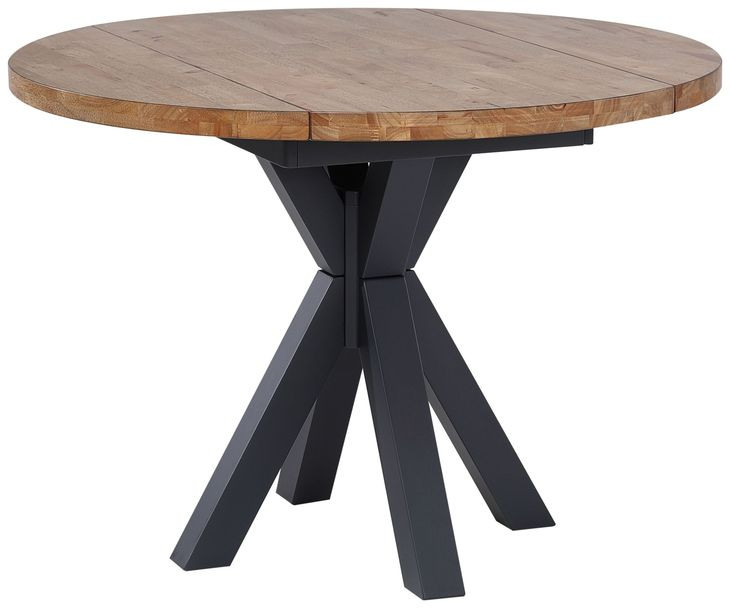 Autumn Winds Brown and Black 42" Round Drop Leaf Dining Table