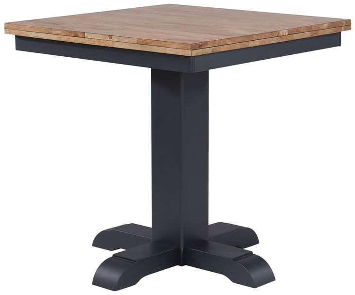 Autumn Winds Natural and Black Square Adjustable Height Pub Dining Room Set