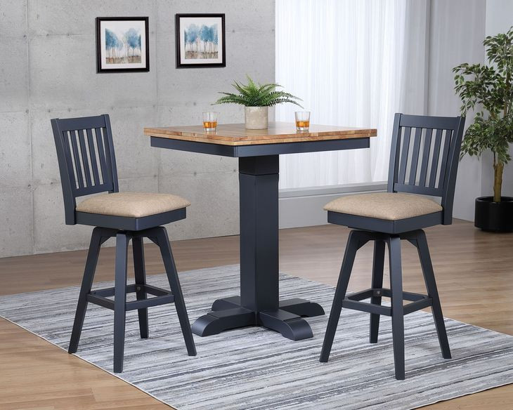 Autumn Winds Beige Mission Back Swivel Upholstered Barstool