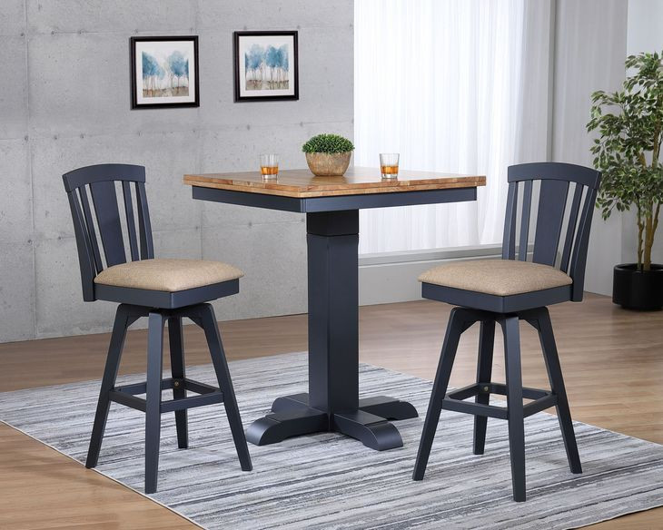 Autumn Winds Beige Fan Back Swivel Upholstered Barstool