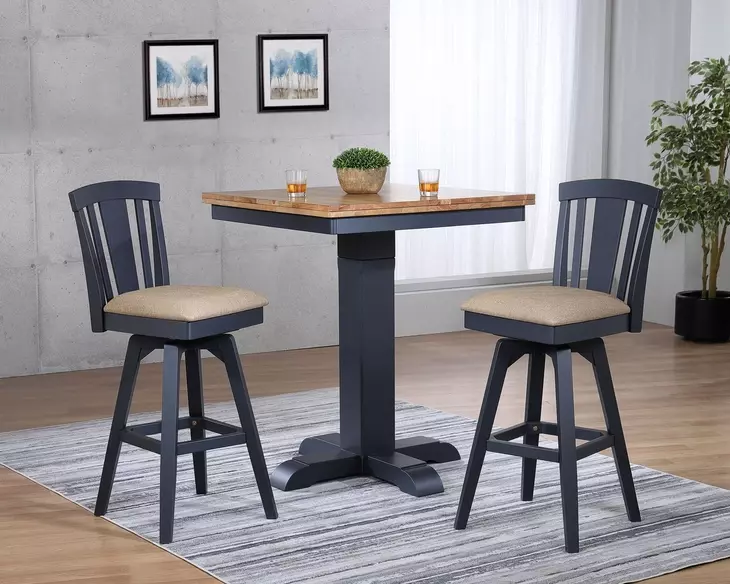 Autumn Winds Beige Fan Back Swivel Upholstered Barstool