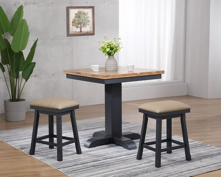 Autumn Winds Beige Upholstered Saddle Backless Counter Height Stool