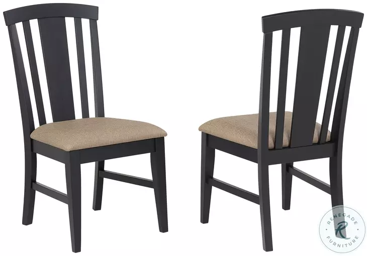 Autumn Winds Black Splat Back Side Chair Set Of 2