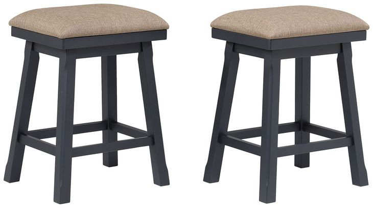 Autumn Winds Beige Upholstered Saddle Backless Counter Height Stool