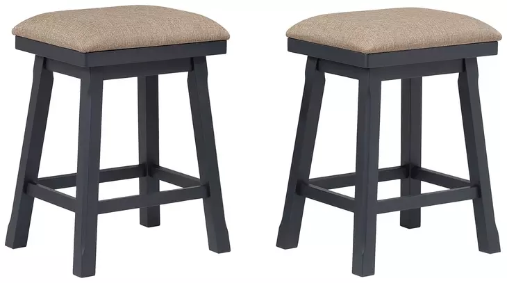 Autumn Winds Beige Upholstered Saddle Backless Counter Height Stool