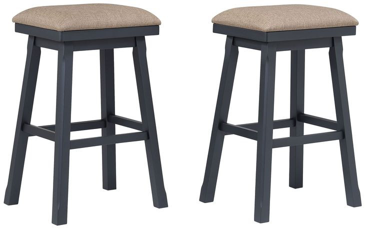 Autumn Winds Beige Upholstered Saddle Backless Barstool