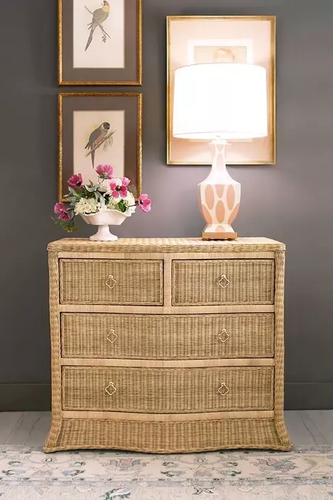Celine Woven Rattan 4 Drawer Chest