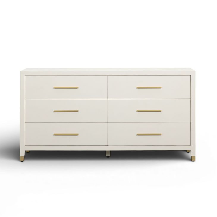 Dani Cream and Gold 6 Drawer Dresser