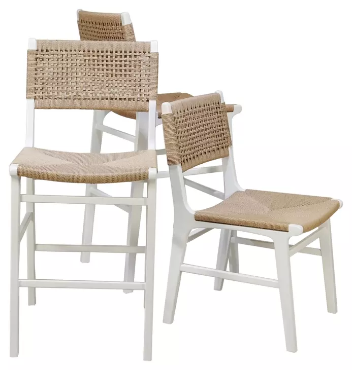 Astrid Matte White Lacquer Counter Height Stool