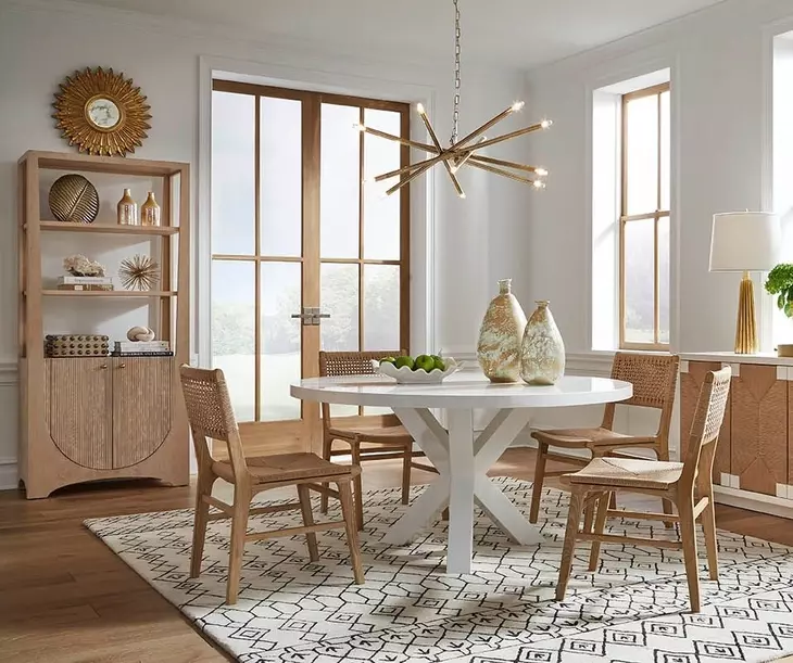 Monroe Cerused Oak Rattan Wrapped Dining Chair