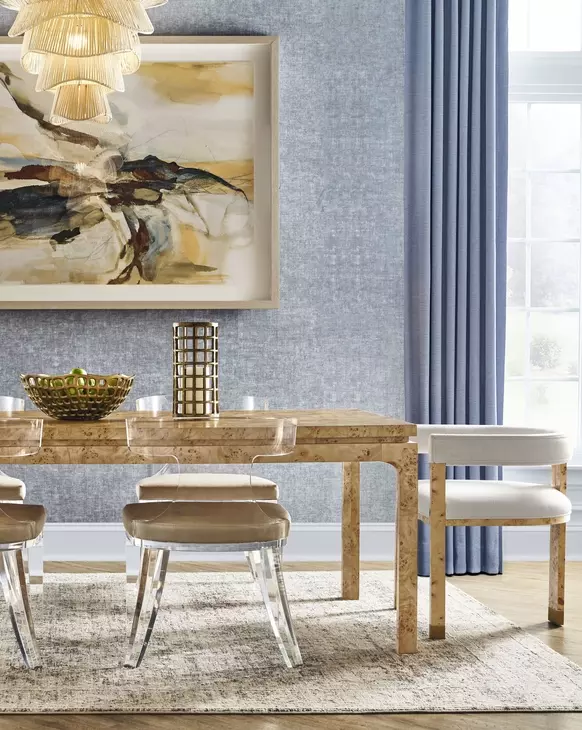 Adams Matte Burl Wood Rectangular 86" Dining Table