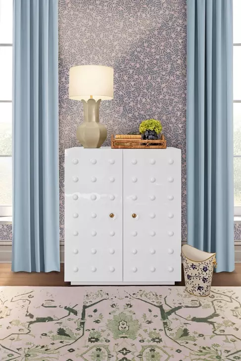 Beau White Lacquer 2 Door Soft Close Accent Cabinet