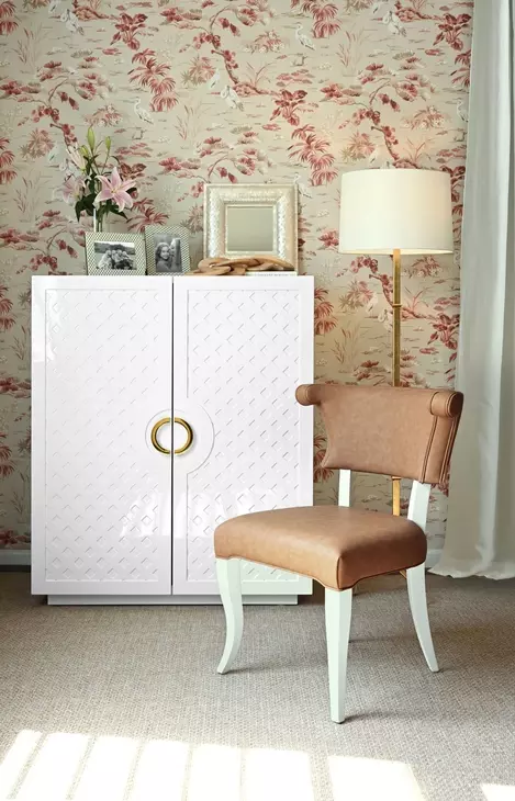 Poppy White Lacquer 2 Door Soft Close Accent Cabinet