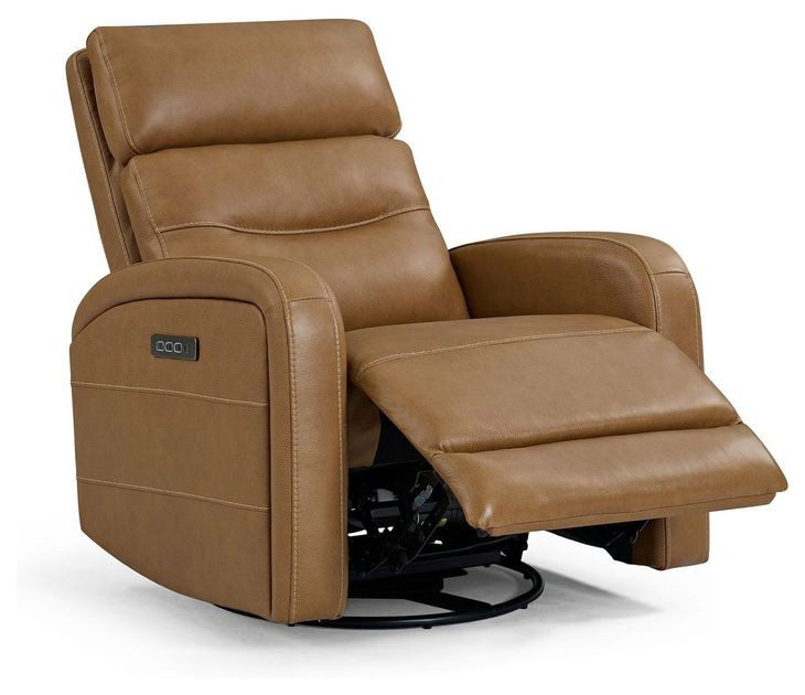 Ridgewell York Butternut Leather Glider Power Recliner with USB Charging