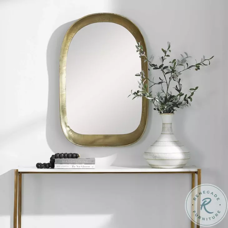 Bradano Antique Brass Arch Mirror