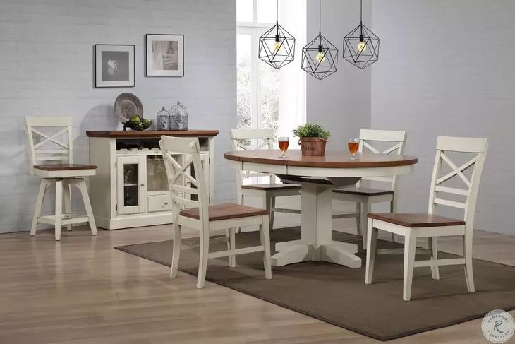 Choices Antique White 42" Extendable Dining Table