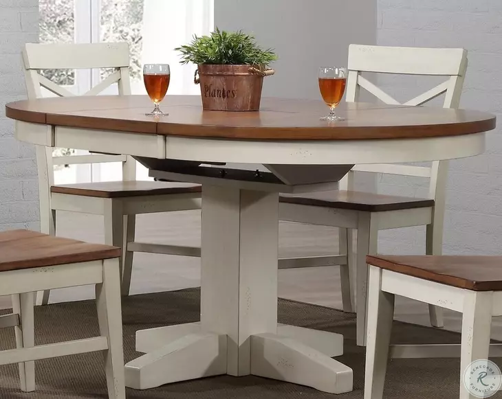 Choices Antique White 42" Extendable Dining Table