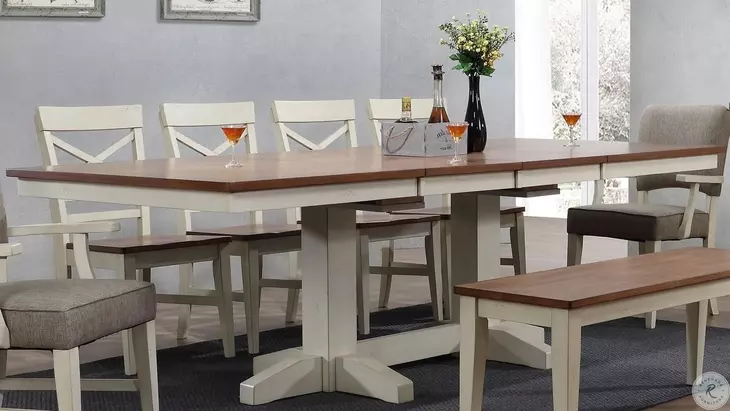 Choices Antique White Extendable Dining Table