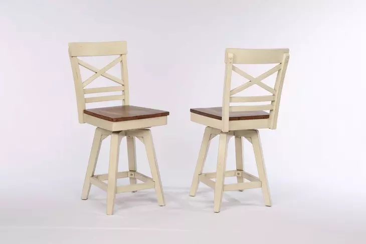 Choices Antique White X Back Counter Height Stool