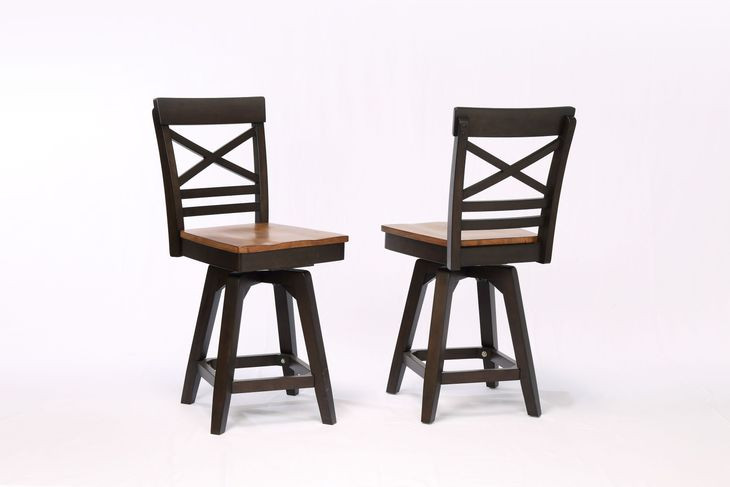 Choices Black Oak X Back Counter Height Stool