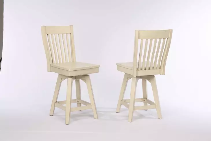 Choices Antique White Slat Back Counter Height Stool