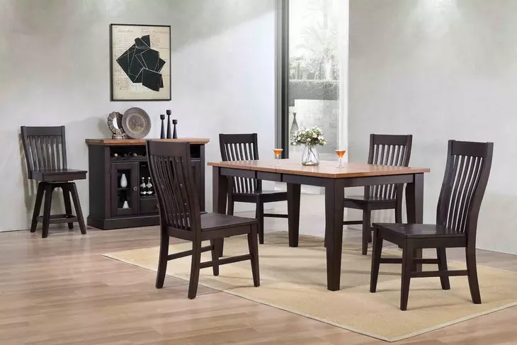 Choices Black Oak Slat Back Counter Height Stool Set of 2