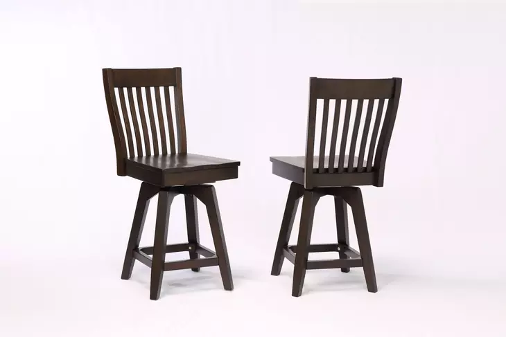Choices Black Oak Slat Back Counter Height Stool Set of 2
