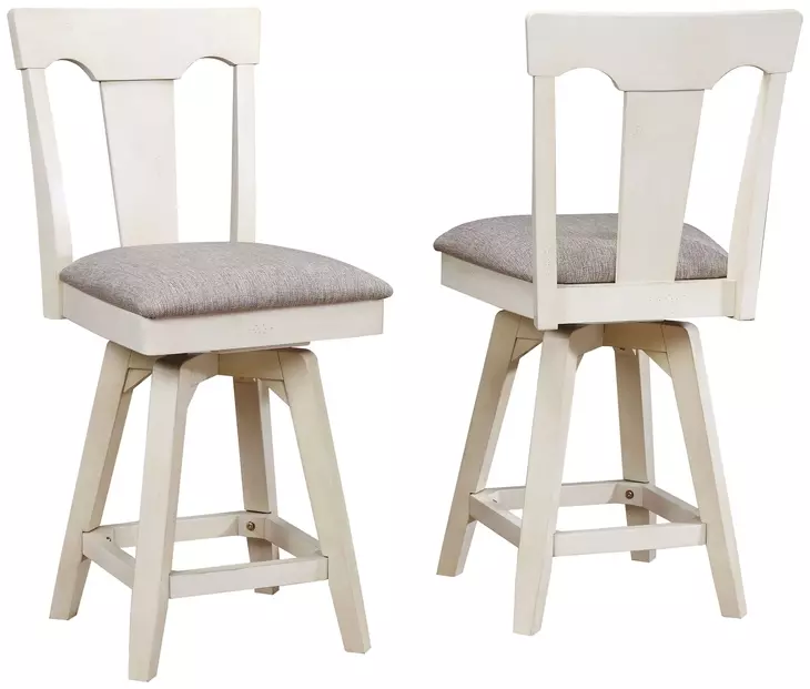 Choices Antique White Panel Back Upholstered Counter Height Stool Set of 2