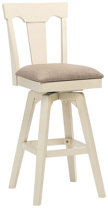 Choices Antique White Panel Back Upholstered Counter Height Stool Set of 2