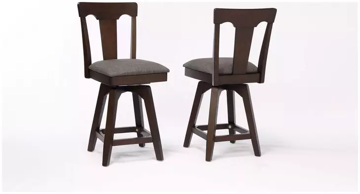 Choices Black Oak Panel Back Upholstered Counter Height Stool Set of 2