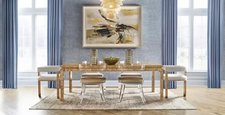 Adams Matte Burl Wood Rectangular 86" Dining Table