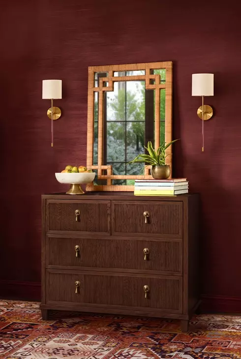 Geneva Natural Rattan Wrapped Mirror
