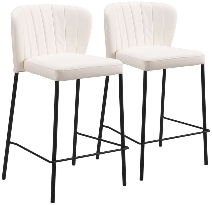 Linz Cream Counter Height Stool Set of 2