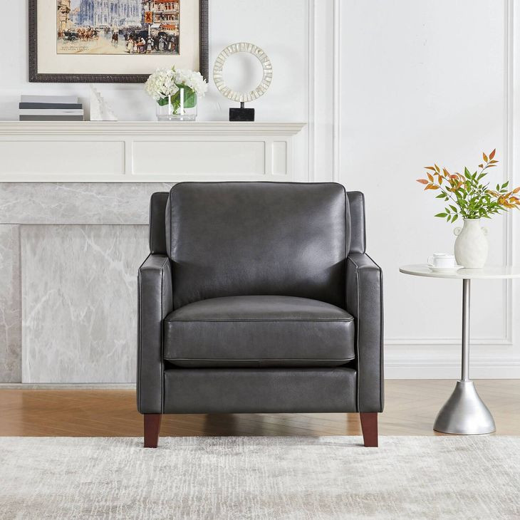 Arden Quartz Leather Upholstered Accent Chair