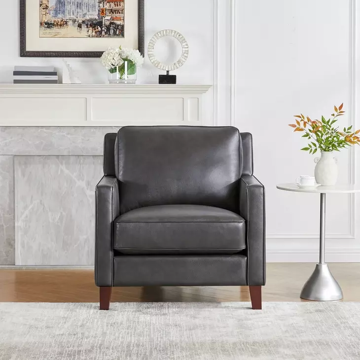 Arden Quartz Leather Upholstered Accent Chair