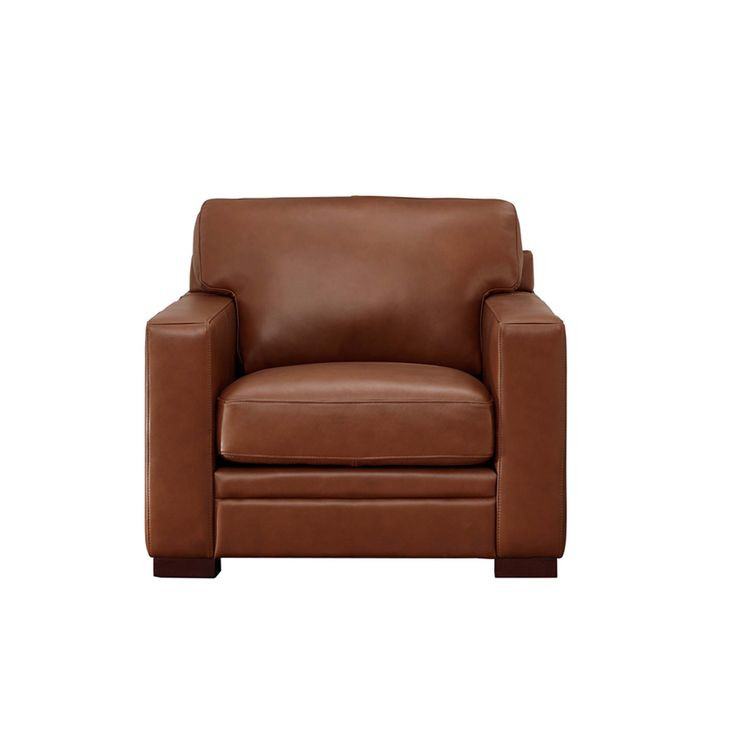 Langston Nutmeg Leather Upholstered Accent Chair