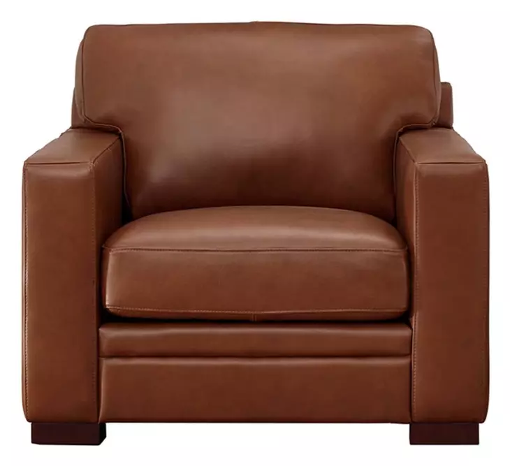 Langston Nutmeg Leather Upholstered Accent Chair