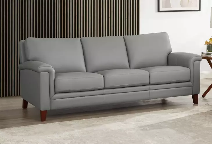 Wendover Silver Leather 84" Sofa