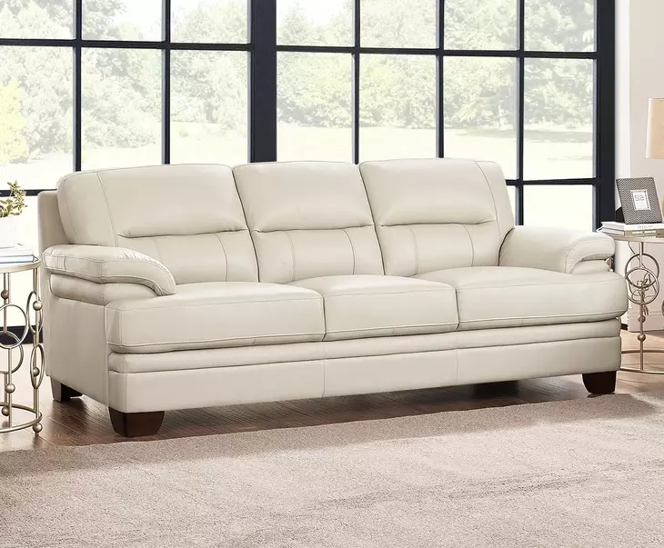 Calizor Vanilla Leather 88" Sofa