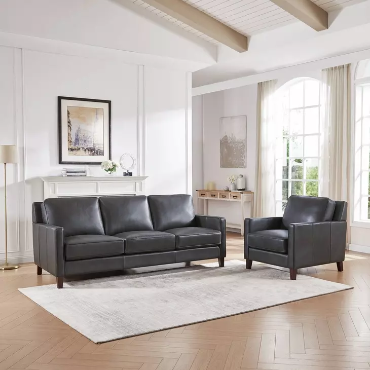 Arden Quartz Leather 86" Sofa