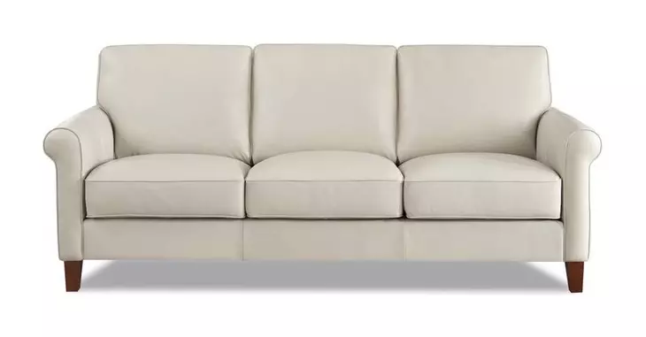 Lachlan Vanilla Leather 84" Sofa
