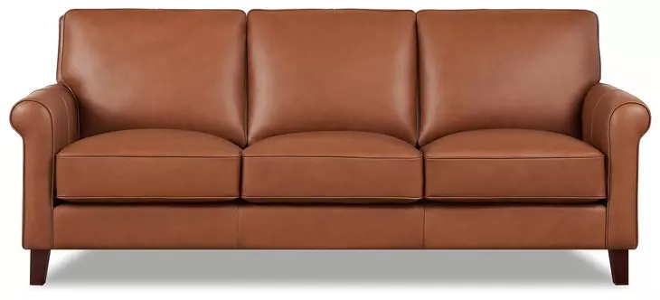 Lachlan Nutmeg Leather 84" Sofa