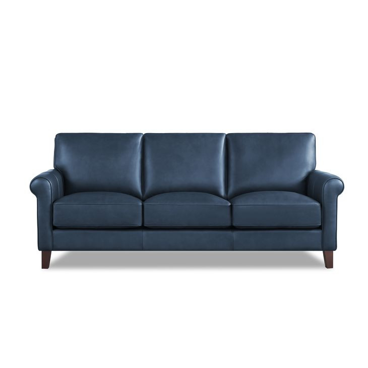 Lachlan Navy Leather 84" Sofa
