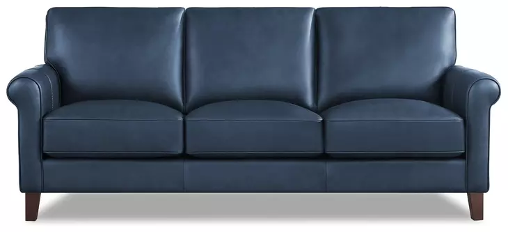 Lachlan Navy Leather 84" Sofa