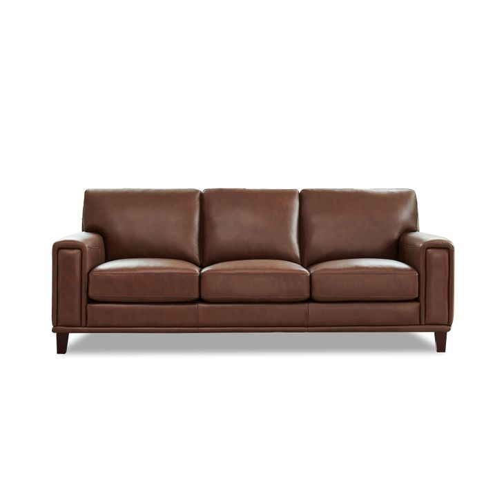 Halwyn Pecan Leather 89" Sofa