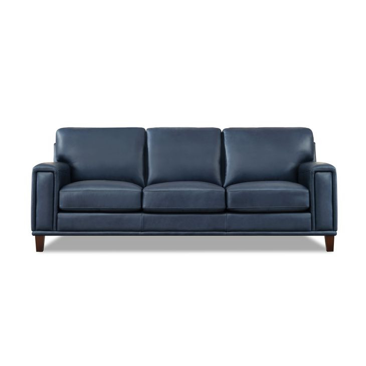 Halwyn Navy Leather 89" Sofa