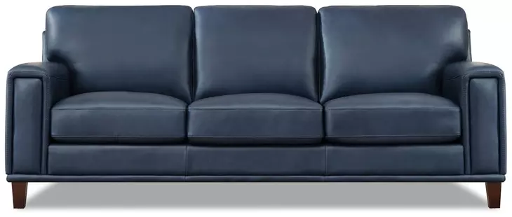 Halwyn Navy Leather 89" Sofa