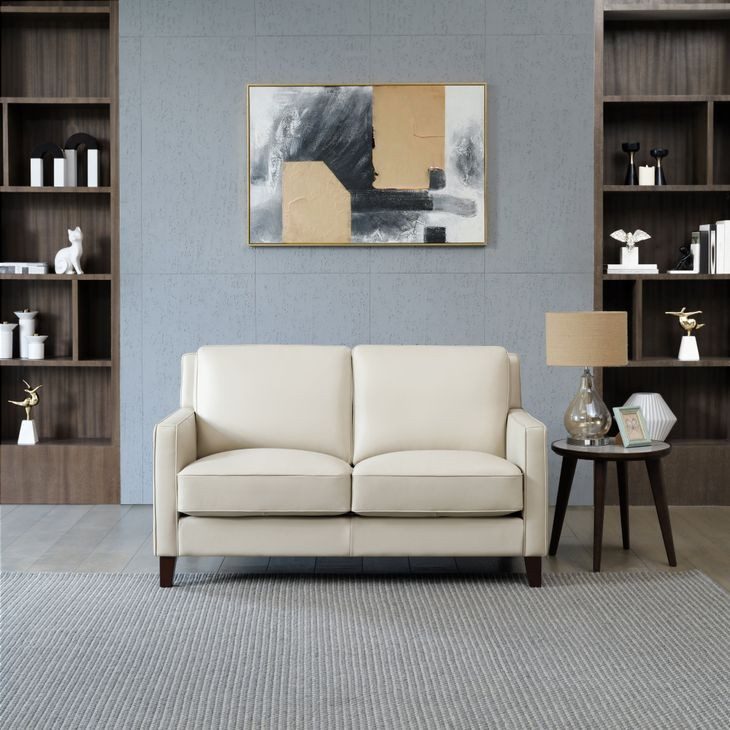 Arden Vanilla Leather 60" Loveseat