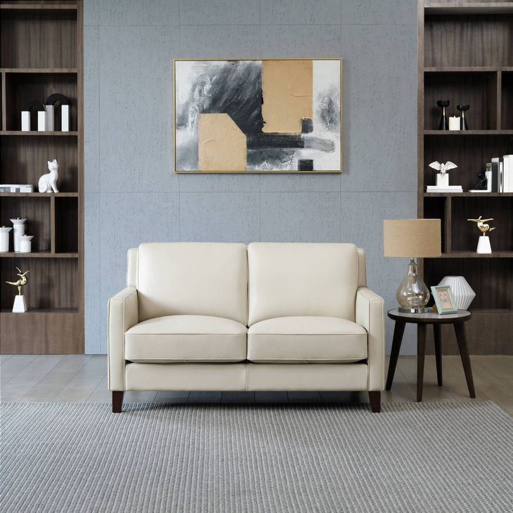 Arden Vanilla Leather 60" Loveseat