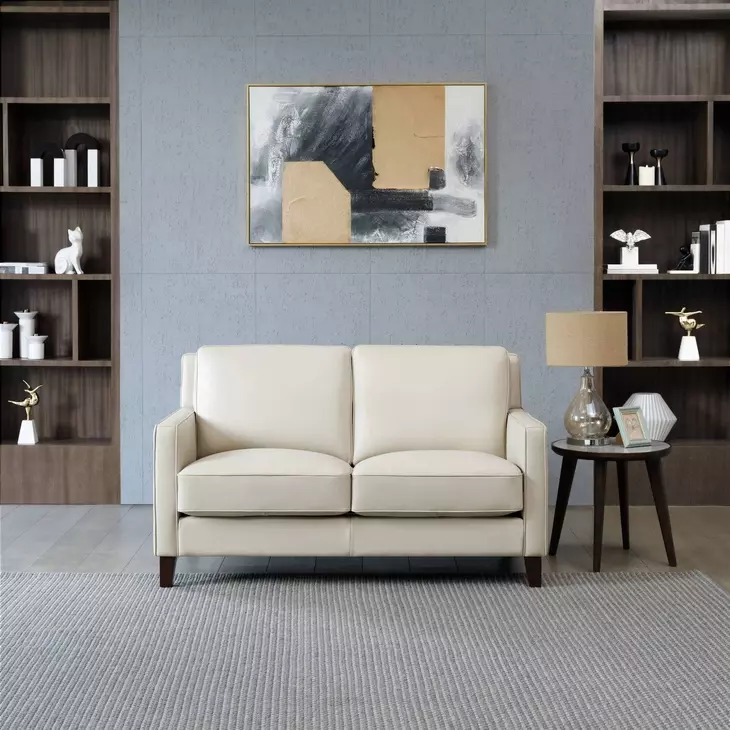 Arden Vanilla Leather 60" Loveseat